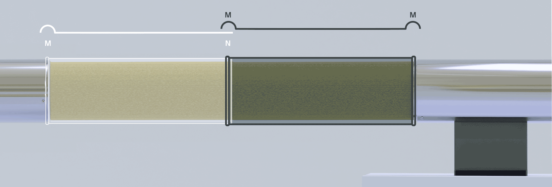 Horizontal fitting piece -Variant 1